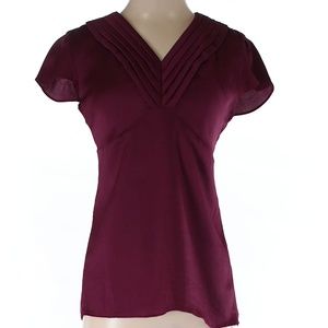 Burgundy Banana Republic pleat blouse sz. 2